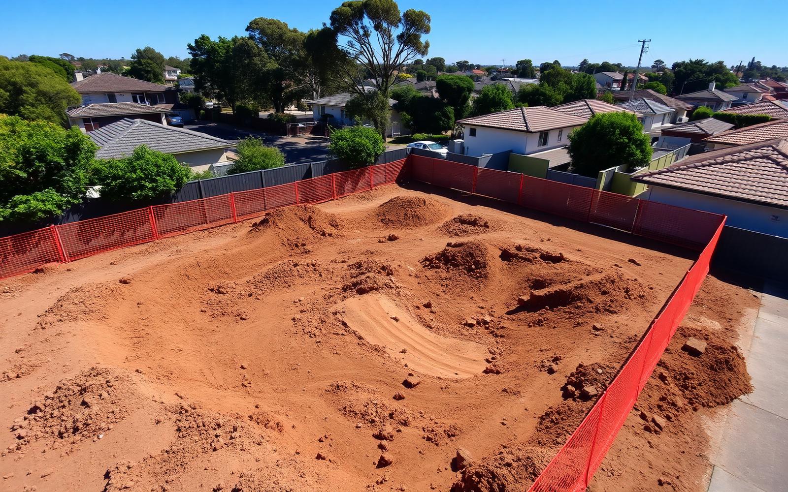 Aerial view of a cleared Melbourne demolition site ready for rebuild